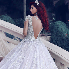 Vestido De Noiva Luxurious Wedding Dress Long Sleeves 2018 Ball Gown Beading Dubai Arabic Muslim Wedding Gowns Bridal Dresses