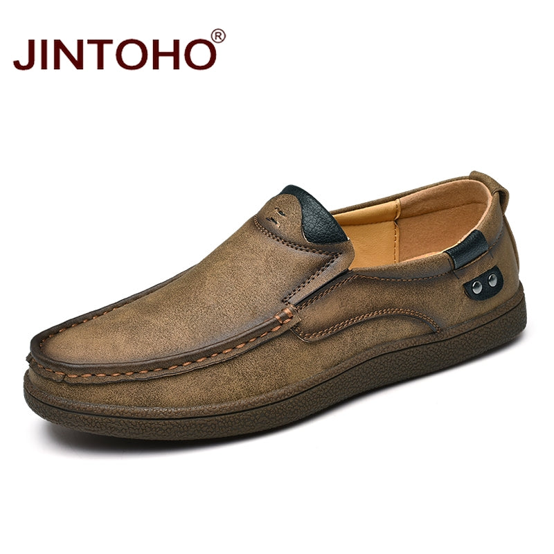 JINTOHO Fashion Brand Men Shoes Luxury Men Genuine Leather Shoes Casual Men Shoes Male Leather Shoes Slip On Men Loafers