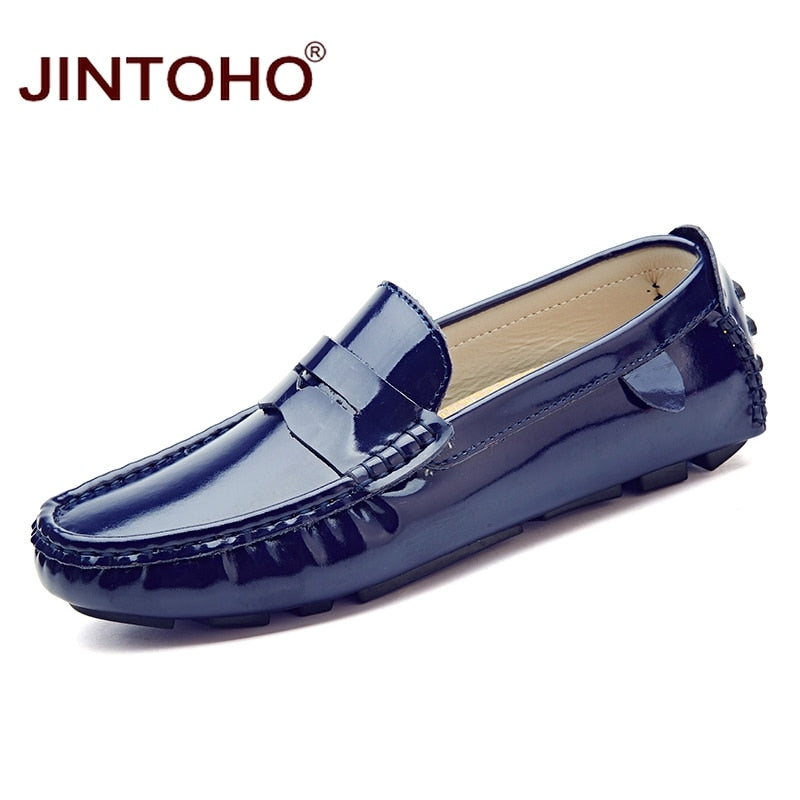 JINTOHO Big Size Men Leather Shoes Slip On Men Loafers Fashion Casual Men Shoes Male Flats Shoes Luxury Brand Designer Shoes