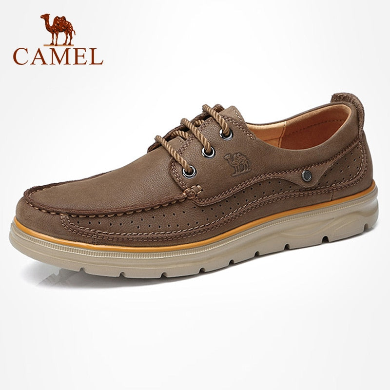 CAMEL Genuine Leather Men Casual Shoes Comfortable Fashion Footwear Soft Cowhide Male Man Shoes mocassin cuir homme