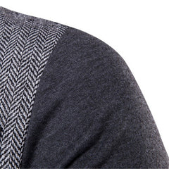 Spring Hoodies Men Long Sleeve Patchwork  Hoodie Jacket V neck Jackets Coats