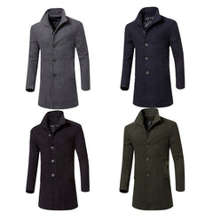 WINTER Mens Fashion Trench Coat Warm Thicken Jacket Peacoat Long Overcoat