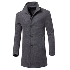 WINTER Mens Fashion Trench Coat Warm Thicken Jacket Peacoat Long Overcoat