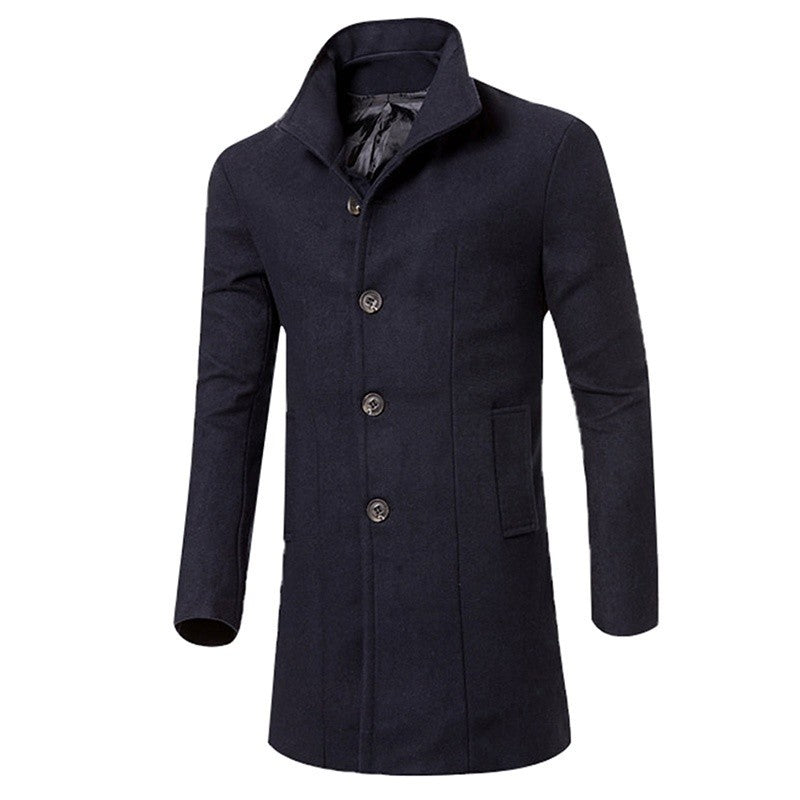 WINTER Mens Fashion Trench Coat Warm Thicken Jacket Peacoat Long Overcoat