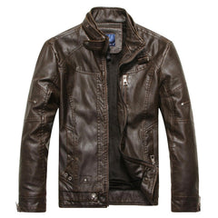 Autumn Moto Vintage Mens Jackets Coat Motorcycle PU Male Leather Jacket Men Casual Stand Collar Slim Fit lether