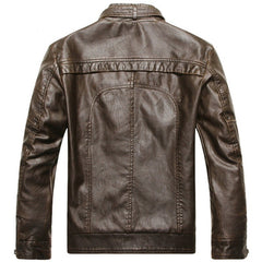 Autumn Moto Vintage Mens Jackets Coat Motorcycle PU Male Leather Jacket Men Casual Stand Collar Slim Fit lether