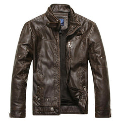 Autumn Moto Vintage Mens Jackets Coat Motorcycle PU Male Leather Jacket Men Casual Stand Collar Slim Fit lether