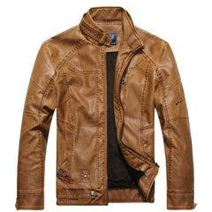 Autumn Moto Vintage Mens Jackets Coat Motorcycle PU Male Leather Jacket Men Casual Stand Collar Slim Fit lether