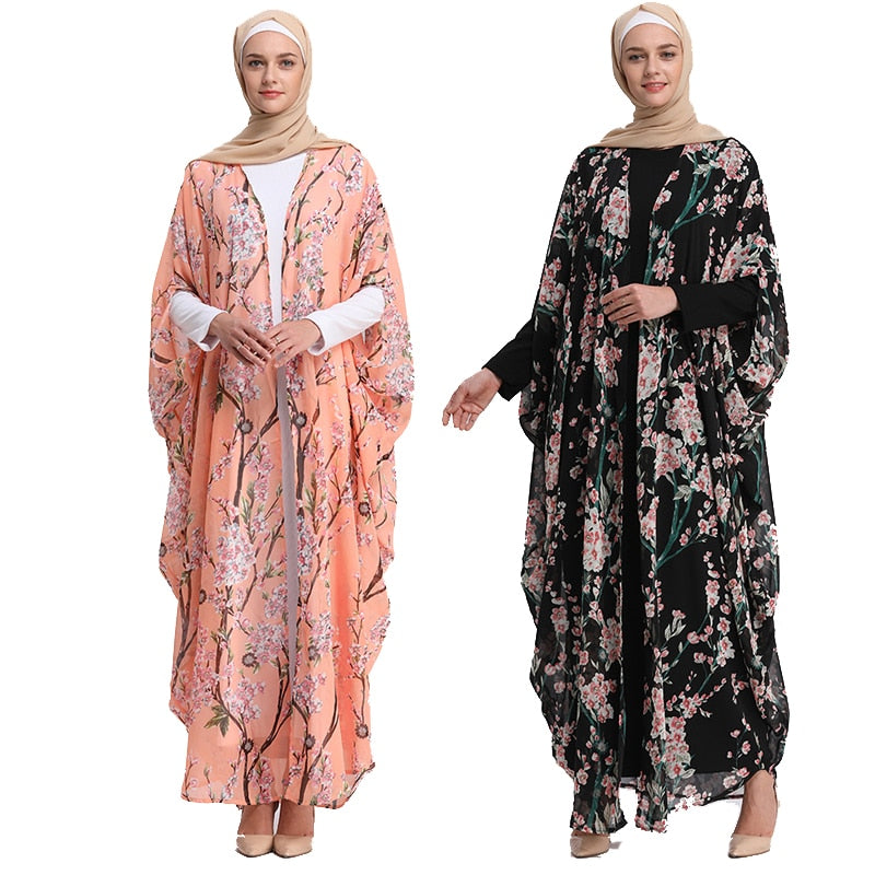 Abaya Robe Dubai Kaftan Islam Qatar Chiffon Muslim Hijab Dress Abayas For Women Jilbab Cardigan Caftan Turkish Islamic Clothing