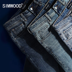 SIMWOOD 2018 New Jeans Men Classical Jean High Quality Straight Leg Male Casual Pants Plus Size Cotton Denim Trousers  180348