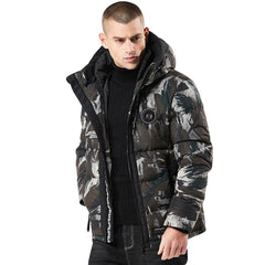 Men's Winter Hoodie Camouflage Printing Thickened Cotton Outwear Jacket Coat