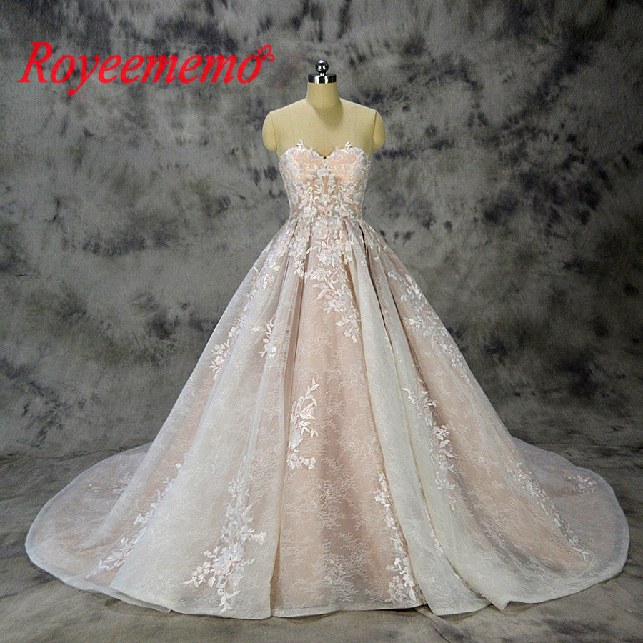 2019 new design ball gown lace wedding dress sexy transparent top wedding gown custom made factory wholesale price bridal dress
