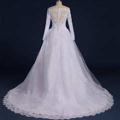 QQ Lover 2019 Boat Neck Long Sleeves Lace Wedding Dress Plus Size Custom-Made Vestido De Noiva 2019