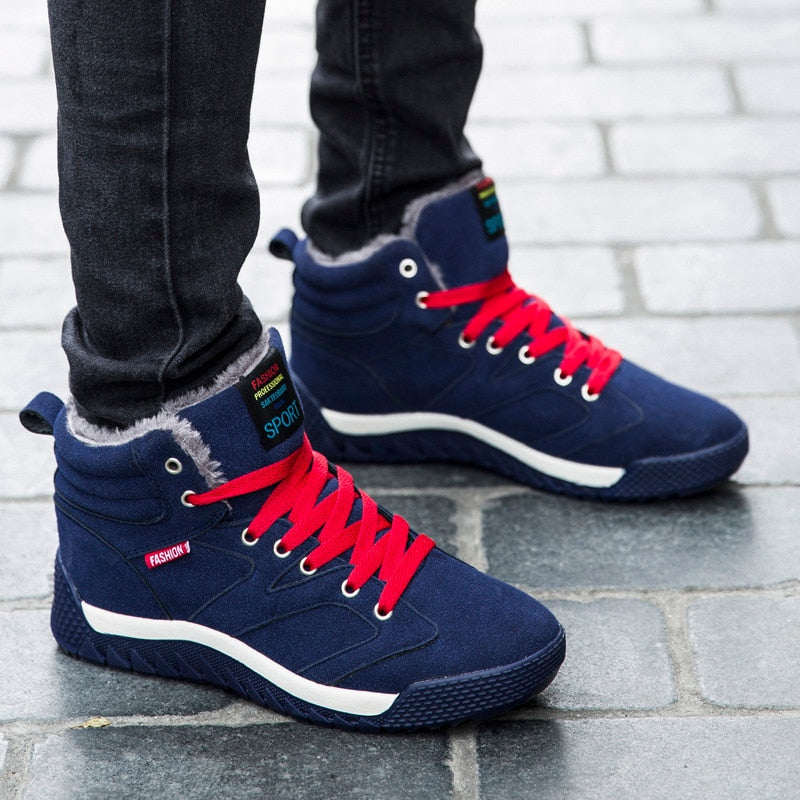 Men Shoes 2018 Winter Plush Snow Boots Comfortable Keep Warm Outdoor Sport Walking Boots Male Athletic Sneakers For Adult