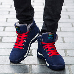 Men Shoes 2018 Winter Plush Snow Boots Comfortable Keep Warm Outdoor Sport Walking Boots Male Athletic Sneakers For Adult