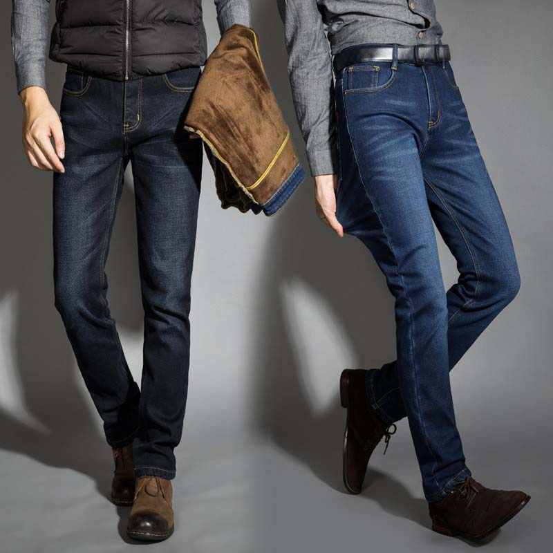 2018 New Men Activities Warm Jeans High Quality Famous Brand Autumn Winter Jeans warm flocking warm soft men jeans