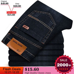 Brother Wang Brand 2018 New Men's Fashion Jeans Business Casual Stretch Slim Jeans Classic Trousers Denim Pants Male 101