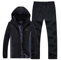 XIYOUNIAO Winter Tracksuits Men Set Thicken Fleece Hoodies+Pants Suit fall Sweatshirt Sportswear Set Male Hoodie Sporting Suits