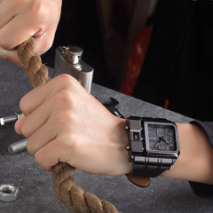 Oulm 3364 Casual Wristwatch Square Dial Wide Strap Men's Quartz Watch Luxury Brand Male Clock Super Big Men Watches montre homme