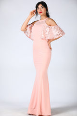 Laced Powder Evening Dress