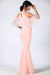 Laced Powder Evening Dress