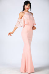 Laced Powder Evening Dress