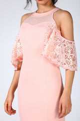 Laced Powder Evening Dress