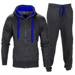 Autumn Winter Men Hoodies Set 2018 Brand Male Casual Solid Tracksuit Zipper Hooded Sweatshirt Jacket +Sweatpants Mens Tracksuit