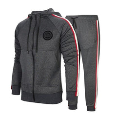 Autumn Men Set 2018 Casual Sportswear Suit Hooded Sweatshirt Tracksuit Men's Solid Zipper Jackets 2PC Hoodies + Pants Sets Male