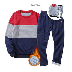 LBL Winter Tracksuits Men Set Bodybuilding 2018 Sporting Mens Sweatpants Striped Sweatshirts Sets Thick Track Suit Male Clothing