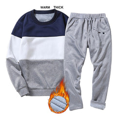 LBL Winter Tracksuits Men Set Bodybuilding 2018 Sporting Mens Sweatpants Striped Sweatshirts Sets Thick Track Suit Male Clothing