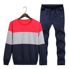 LBL Winter Tracksuits Men Set Bodybuilding 2018 Sporting Mens Sweatpants Striped Sweatshirts Sets Thick Track Suit Male Clothing