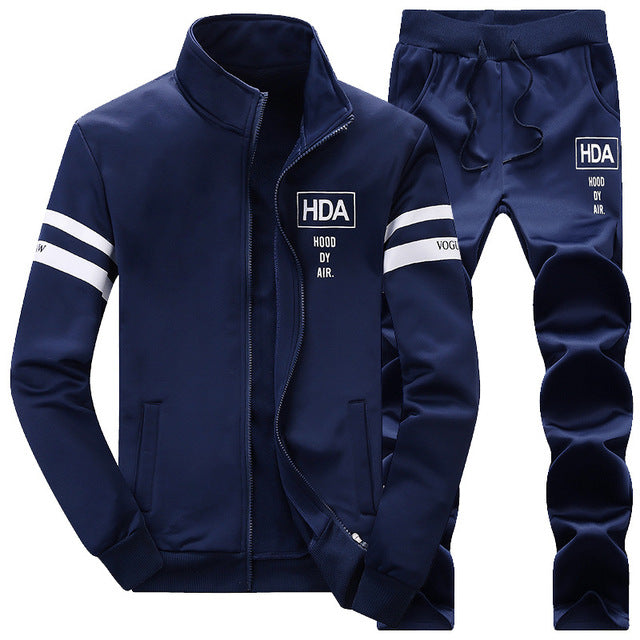 Autumn Sweatshirt Set Man Clothing 2018 Two Piece Sets Men Long Sleeve Zipper Jacket SweatPants TrackSuit Male Brand Clothing