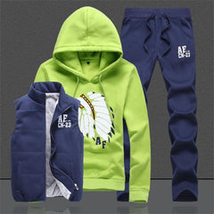 LBL Casual Men Tracksuit Sets Fleece Jacket Vest Pants 3 Pieces Sets Winter Autumn Pullover Hoodie Set Man Women Tracksuits Male