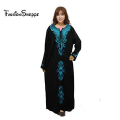 1pcs/lot free shipping Muslim black abaya islamic clothing for women embroidery dubai kaftan robe dress turkish abaya 4 Colors