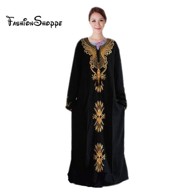 1pcs/lot free shipping Muslim black abaya islamic clothing for women embroidery dubai kaftan robe dress turkish abaya 4 Colors