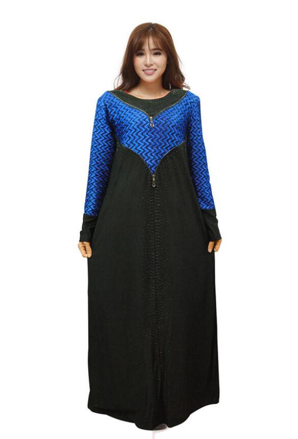 Muslim Women Long Sleeve Arab Black Abaya Islamic Clothing Patchwork Kaftan Robe Turkish Abaya High Quality Dress