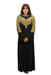 Muslim Women Long Sleeve Arab Black Abaya Islamic Clothing Patchwork Kaftan Robe Turkish Abaya High Quality Dress