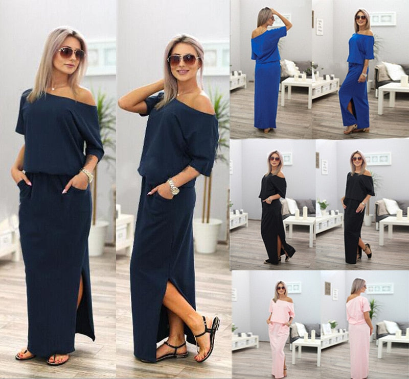 2019 Summer Dress Short Sleeve Maxi Robe Femme Dress Sexy Dress Vestidos Club Party Dresses Elegance Vestidos De Festa