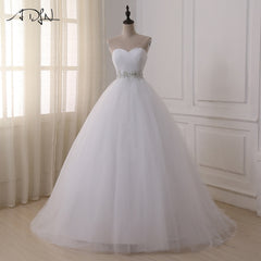 ADLN Stock Wedding Dresses Vestidos de novia Sweetheart Sweep Train Lace Applique Corset Wedding Dress Gowns Robe De Mariage