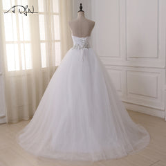 ADLN Stock Wedding Dresses Vestidos de novia Sweetheart Sweep Train Lace Applique Corset Wedding Dress Gowns Robe De Mariage
