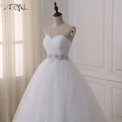 ADLN Stock Wedding Dresses Vestidos de novia Sweetheart Sweep Train Lace Applique Corset Wedding Dress Gowns Robe De Mariage