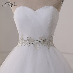 ADLN Stock Wedding Dresses Vestidos de novia Sweetheart Sweep Train Lace Applique Corset Wedding Dress Gowns Robe De Mariage