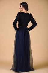 Navy Blue Evening Dress
