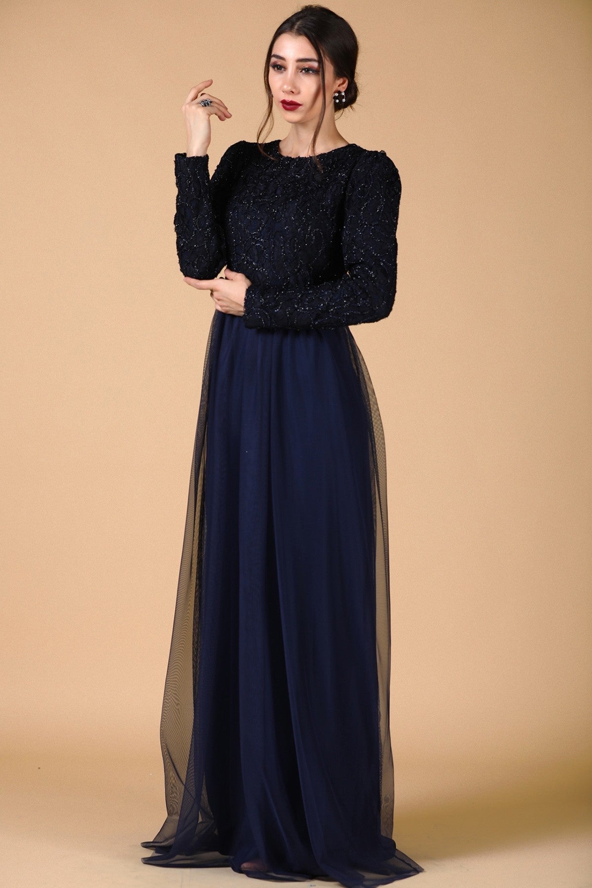 Navy Blue Evening Dress