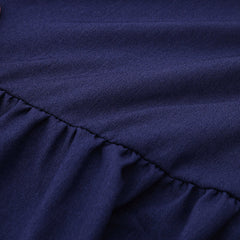 Casual sexy dress Spring Summer 2019 New fashion Women Solid Lantern Long Sleeve party dress V-Neck Draped Knee-Length Dress
