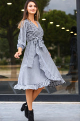 Women's Patterned Envelop Dress