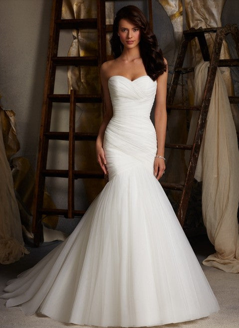 2019 Hot Selling Custom Made Mermaid Wedding Dresses Vestido de Noiva Sexy Sweetheart Sexy Backless Casamento Robe De Mariage