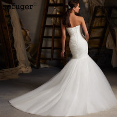 2019 Hot Selling Custom Made Mermaid Wedding Dresses Vestido de Noiva Sexy Sweetheart Sexy Backless Casamento Robe De Mariage