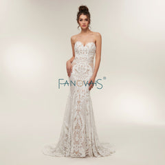 Vintage Lace Mermaid Wedding Dress Turkey Vestido de Novia Sequin Lace Sheer Bridal Gowns Robe mariee Sexy Wedding Dresses 2019